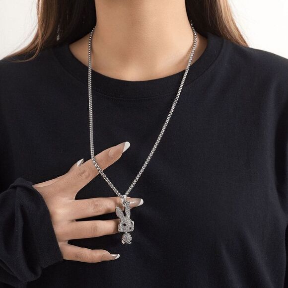 FASHION sweater chain bunny pendant necklace - Picture 1 of 4
